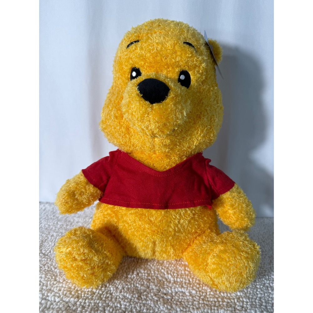 Disney Winnie the Pooh Weighted Plush Toy Red Shirt Stuffed Animal New with Tags - Picture 1 of 8
